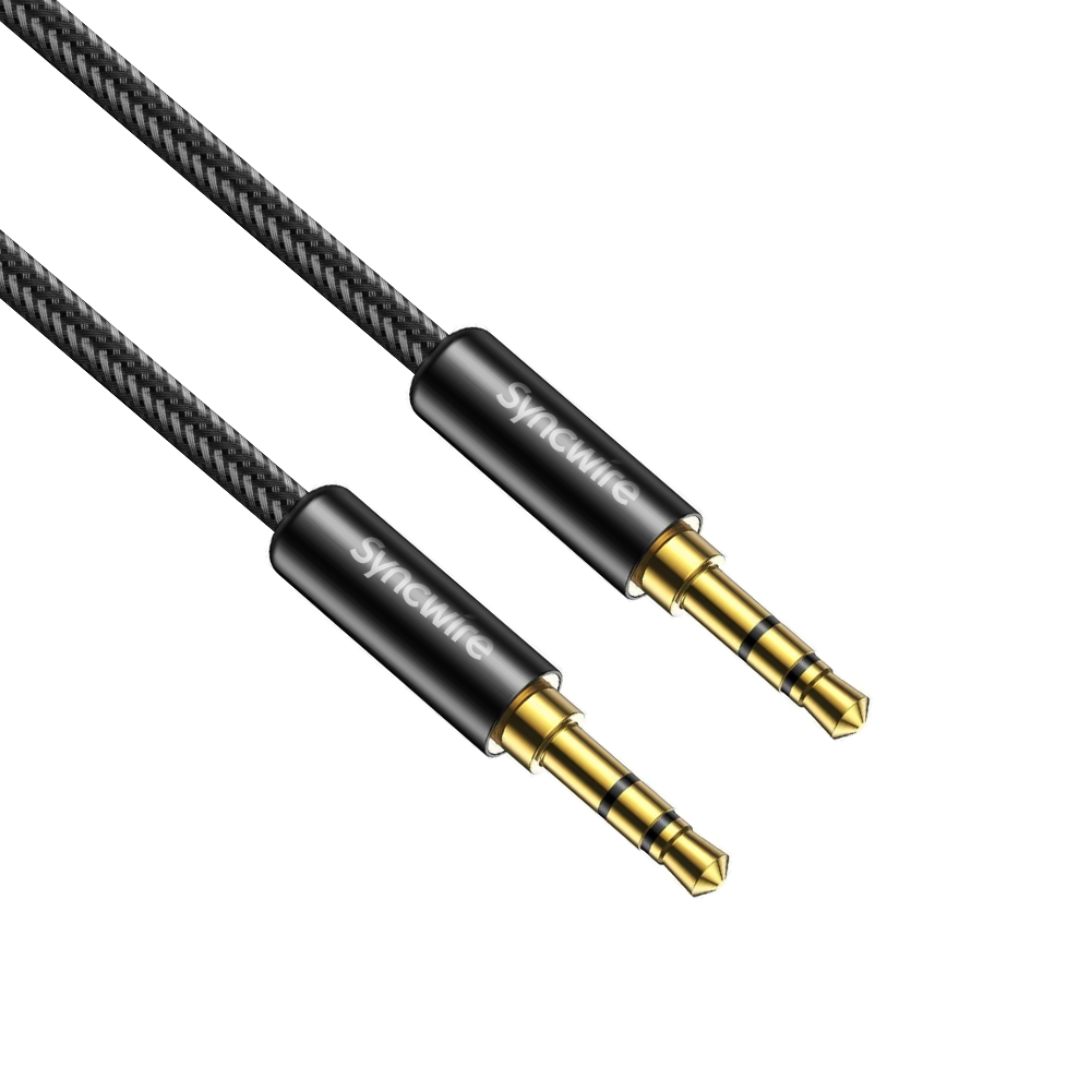 Cable trenzado de nailon de audio auxiliar de 3,5 mm