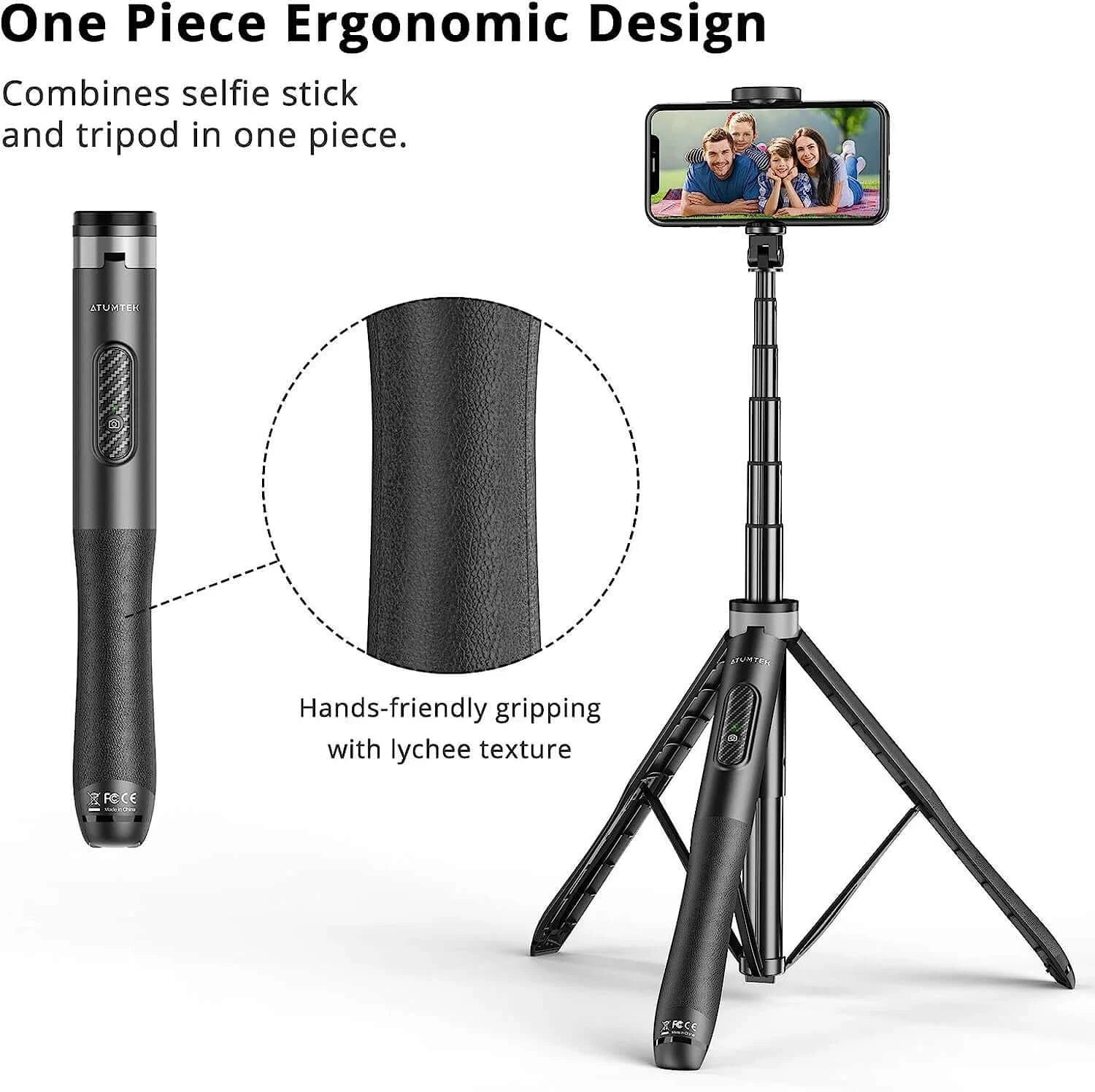 Premium Pro 51 pulgadas teléfono trípode Selfie Stick